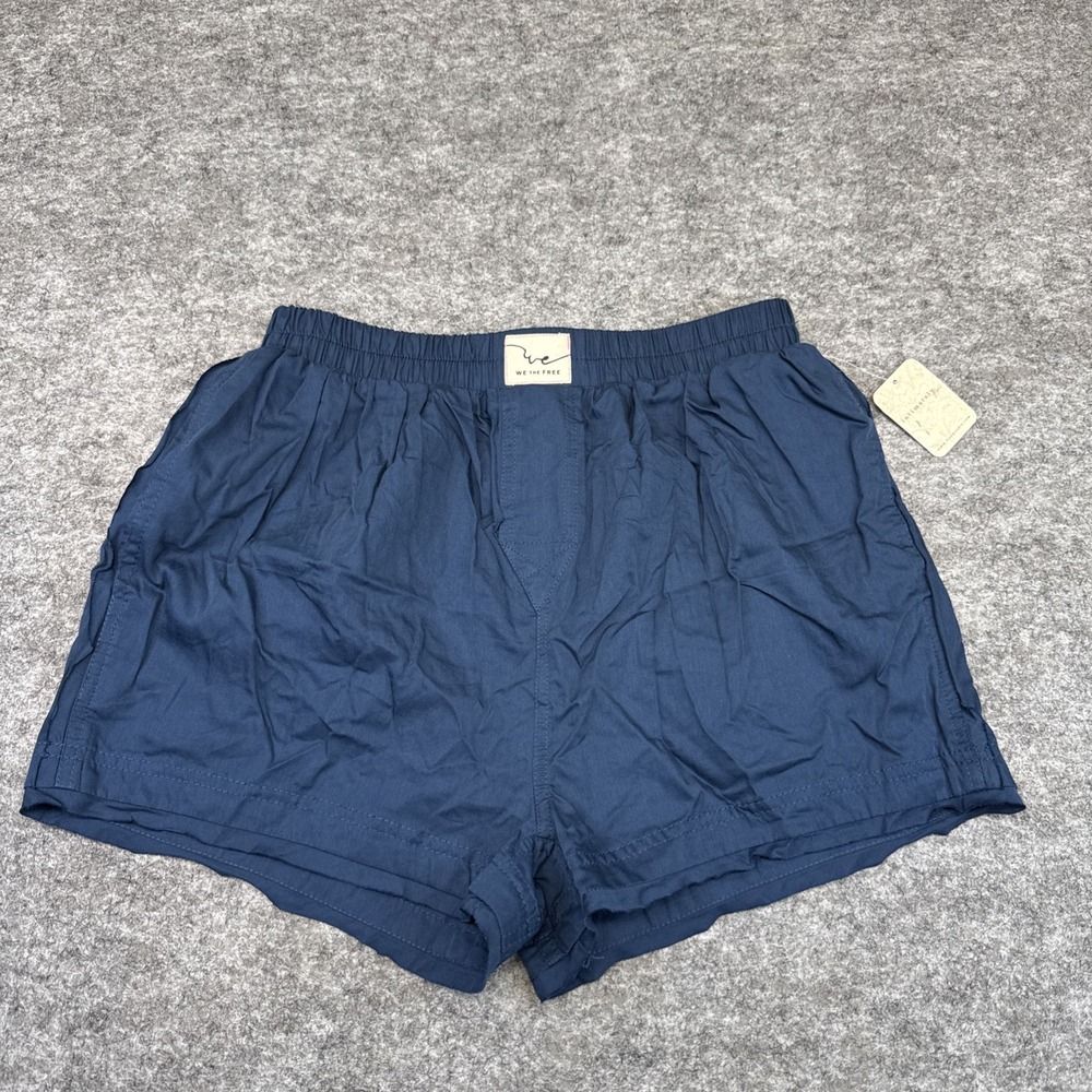 NEW We the Free People Day To Day pajama shorts women's XS navy blue pockets